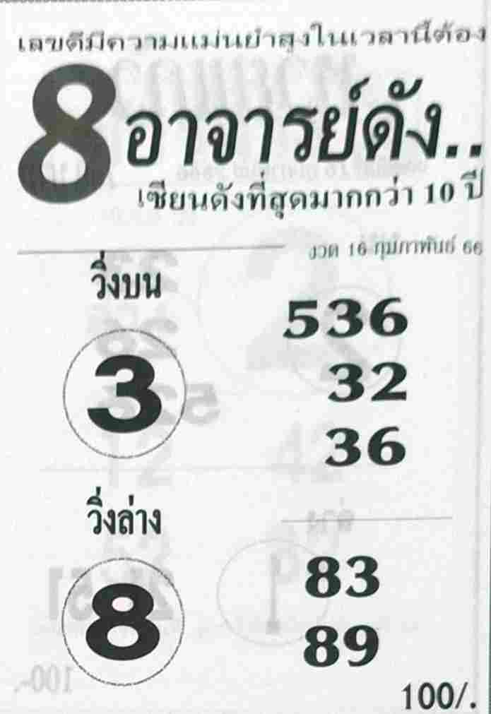 หวย8อาจารย์ดัง